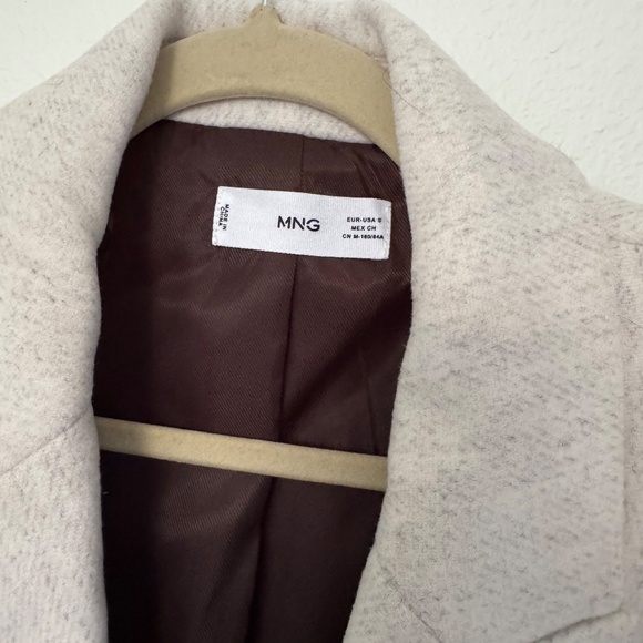 Mango Double breasted wool car coat ecru Small - Picture 3 of 11